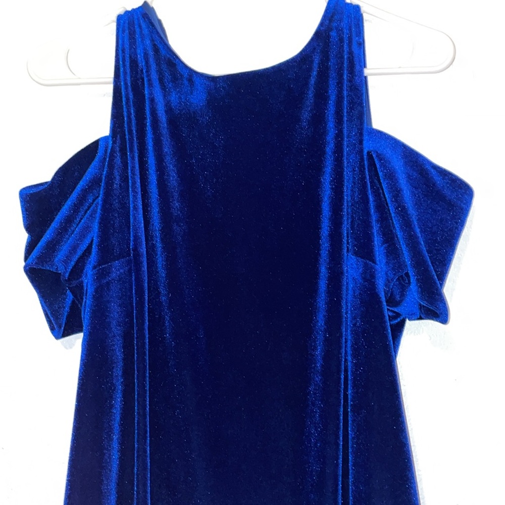 Calvin Klein blue velvet dress
